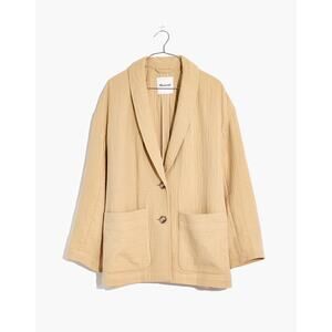 Madewell Dorset Gauze 100% Cotton Cream Oversized Lightspun Blazer